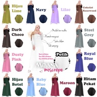 hk3 LY ELYE FASHION - GAMIS SYARI WANITA DEWASA POLOS BASIC MOSCREPE