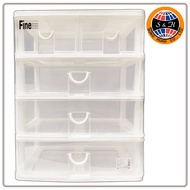 4-Layer Drawer Box 5 Compartments Model CK- 555 (White) Keyway