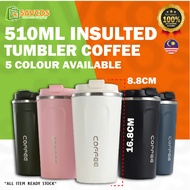 510ML Insulated Tumbler Coffee Travel Mug Vacuum Insulated Coffee Thermos Cup Stainless Steel with S