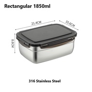 316 Stainless Steel Airtight Food Container Refrigerator Food Storage Antibacterial Sealed Takeaway 