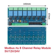 Modbus Rtu 8 Channel 5V 12V 24V Relay Module Switch Input/Output RS485/TTL Communication Interface R