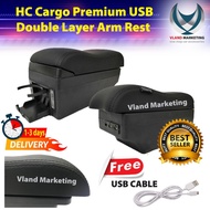 HC Cargo Premium USB Double Layer Arm Rest Armrest Aruz Exora