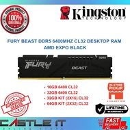 Kingston FURY Beast EXPO DDR5 16GB 32GB 64GB 6400MHz CL32 Black Desktop Gaming RAM