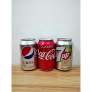 Coke Coca Cola 7up Pepsi Cans from Various Countries (BW)