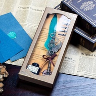 Mechanical Feather Pen Set Feather Pen Wind Gear Feather Pen Set Wing Feather Pen Set