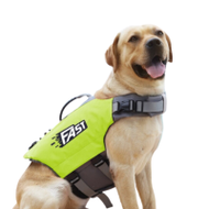 FAST 瑩光綠寵物狗救生衣狗狗游泳衣背心 - L