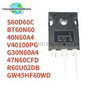 5PCS R60U02DB 40N60A4 G30N60A4 47N60CFD GW45HF60WD V40100PG S60D60C BT60N60 TO-247 Field Effect Tran
