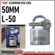 NINE ALUMINIUM PAD LOCK -50MM -L-50