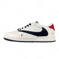 NIKE LV x Air Jordan 1 Low 米黑紅流水線19 波鞋 板鞋 籃球鞋 運動鞋（35-46全碼）