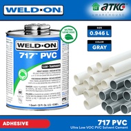 Weld-On 717 Ultra Low VOC PVC Solvent Cement 30% Less Solvent Emissions Gam Paip 0.946L (Gray)