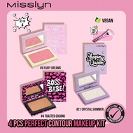 MISSLYN-4PCS Prefect Contour Makeup Kit, FAKE IT TILL YOU MAKE IT Powder Blush,Matte Powder Blush Wi
