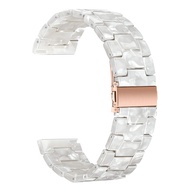 for Vivomove HR/Vivoactive 3 / Vivoactive 5 Women Watchband, Pearl Resin Watch Band Rose Gold Stainl