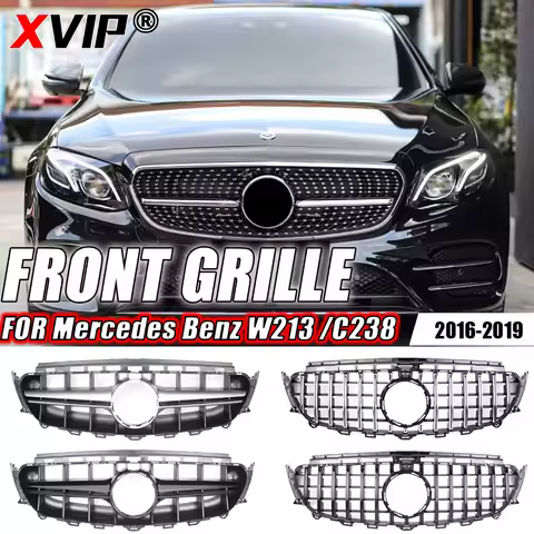 XVIP Black GTR Style Bumper Grille For Mercedes Benz E-Class W213 16-19 E180 E350 E43 AMG Coupe E63S