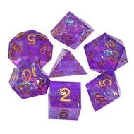 [SAWU]DND Dice SetHandmade Designer 7 Die Polyhedral RPG Dice SetAesthetical Desktop RPG Player Gala