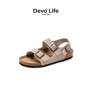 Devo平跟時尚沙灘情侶款軟木涼鞋
