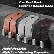 2 hooks Car Metal Hook Hanger Car Seat Back Double Hook Seat Back Hook Suede Hook For Car