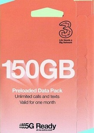 3 (UK) - 3UK -【150GB】英國及歐洲70+國家地區 5G/4G/3G上網卡數據卡SIM咭[C35]