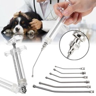 6pcs Curved Gavage Tubes & 1pc 20ml Plastic Steel Veterinary Feeding Syringe Bird Feeding Syringe Fe