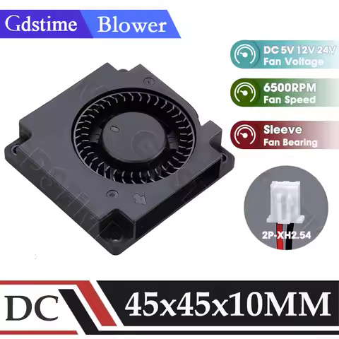 Gdstime 45mm Blower Fan 5V 12V 24V Fan 45x45x10mm Radial Fan 4510 Turbo Centrifugal Fan 4cm 3D Print