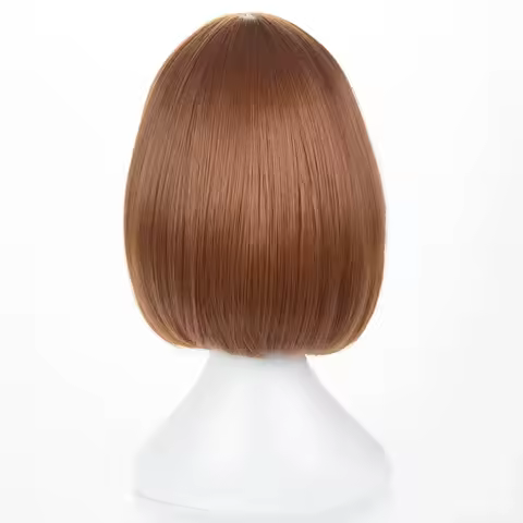 Short Brown Bob Heat Resistant Cosplay Costume Wig Anime My Hero Academia Ochako Uraraka Synthetic W