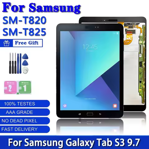 9.7 inch Super AMOLED LCD For Samsung Tab S3 T820 T825 T827 T825Y LCD Display Touch Screen Assembly 