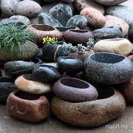 Zen Cobblestone Prairie Flower Pot Calamus Pot Multi-Stone Narcissus Raw Meat Creative Small Money P