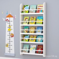 （READY STOCK）Children's Bookcase Picture Book Rack Solid Wood Wall Hanging Simple Bookcase Small Bookshelf Wall Shelf Student Kindergarten Bookshelf