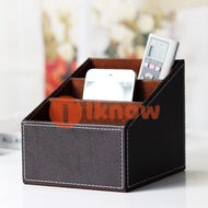 I know 1 pcs PU Leather Remote Control Holder Leather Remote Control Organizer Storage Box Desktop O