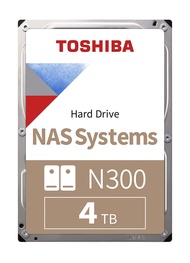 Toshiba 4TB N300 NAS 3.5’’ SATA Internal Hard Drive. 24/7 Operation, Supports 1-8 bay systems, 128MB