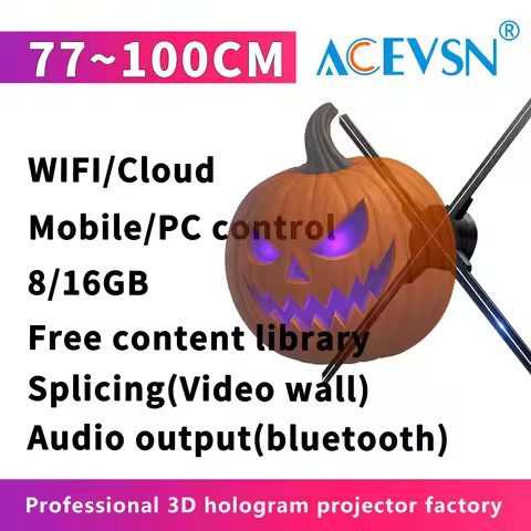 77-100CM 3D Hologram Fan Display LED Advertising Projector Digital Signage Visual Player for Busines
