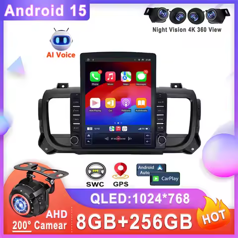 9.7" Android 15 For Citroen Jumpy 3 SpaceTourer For Peugeot Expert 3 For Toyota Proace 2016-2021 Car