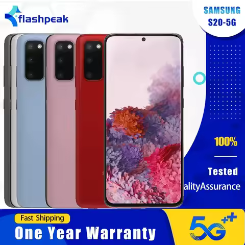 Original Samsung Galaxy S20 G981U1 5G Mobile Phone NFC 6.2'' 12GB RAM 128GB ROM 64MP+10MP Snapdragon