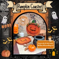 Pumpkin Wall Hanger Trinket Dish Coaster Wooden Wall Decoration Pumpkin Jack O Lantern Halloween Roo