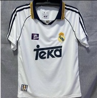 ชุดบอลกีฬาผู้ใหญ่ชาย AAA Real Madrid Away 1998 ( เสื้อ+กางเกง ) ผ้านิ่มใส่สบาย ผ้าโพลีเอสเตอร์ เสื้อ