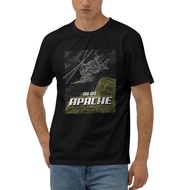 Ah-64 Longbow Apache Attack Helicopter Line Drawing Cotton T-Shirt