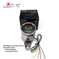 RPM Digital LED+Amper Gasoline Tachometer 2 in 1 Termignoni Universal Motor