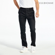 ELLE HOMME Chino Pants Slim Fit With Embroidery EH Logo Black W8L275