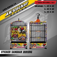 Stiker Sangkar Burung Kotak - Sticker Decal Kandang Burung Ebod Kotak Bnr Kosan Motif Wayang AR-010