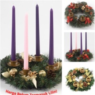 LILIN .........] Christmas Advent Wreath Decoration 4 Candles 30cm Traditional/ ConePine