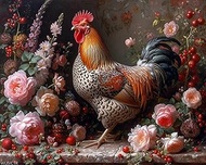 WUIVCTR Paint by Numbers, Rooster and Hens, Adult Crafts Adult Paint by Number Kits, Arts Crafts for