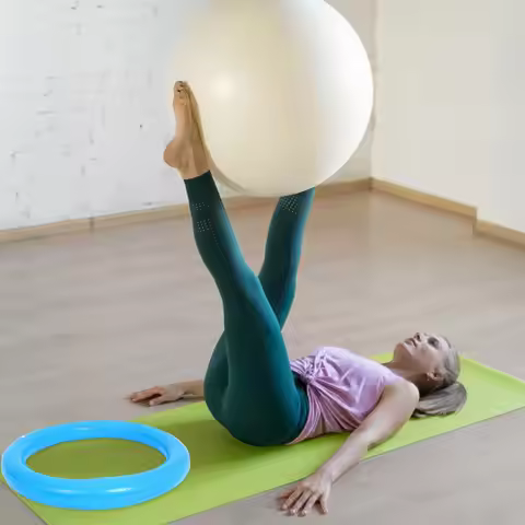 PVC Fixed Ring Yoga Ball Base Stability Stand Explosionproof Fitness Ball Holder for Gym Home Office