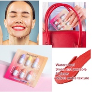 Set Velvet Matte Capsule Lipstick 6-color Portable Mini Lipstick Non-stick Cup Q6u8