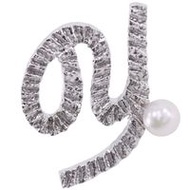 TASAKI 首字母 Y 胸針，銀色，帶珍珠，約 3.4 克，男女通用 [二手]