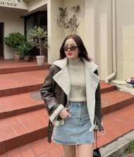 MALIMAYS - Dallas Fur Jacket แจ็คเก็ตหนังบุขน