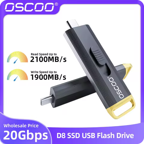 OSCOO PSSD 1TB SSD USB Flash Drive 20Gbps 3D TLC Nand Flash Type C 3.2 Gen2*2 Memory Disk Wireless P