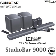 SonicGear StudioBar 9000 7.2.4 Dolby Atmos Wireless Bluetooth Soundbar w/ Dual 8" Wireless Subwoofer