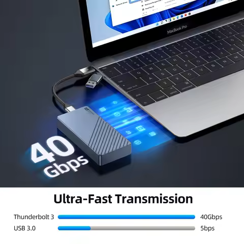SanZang 40Gbps Thunderbolt 3/4 M.2 NVMe SSD Enclosure Aluminum External Case for 2280 M-Key/B+M-Key 