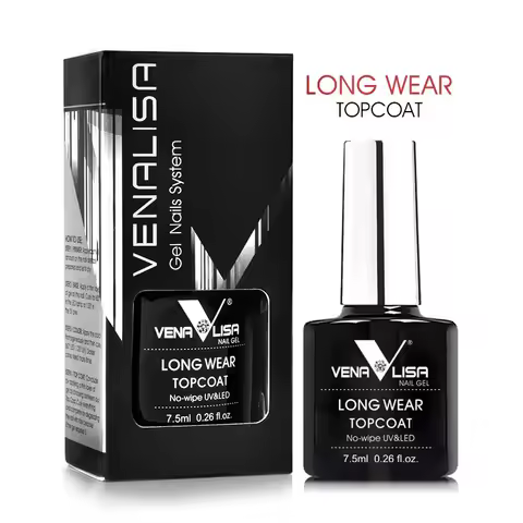 Venalisa Long Wear Top Coat Tempered Top Coat Peel Off Base Coat Color Nail Gel Polish Beautiful Sem