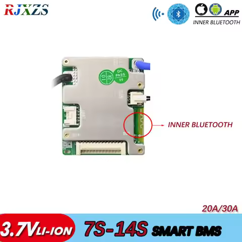 BMS 7S to 14S 30A/40A/50A NMC/LFP Smart PCM With Inner Bluetooth-Compatible APP UART Software For 48