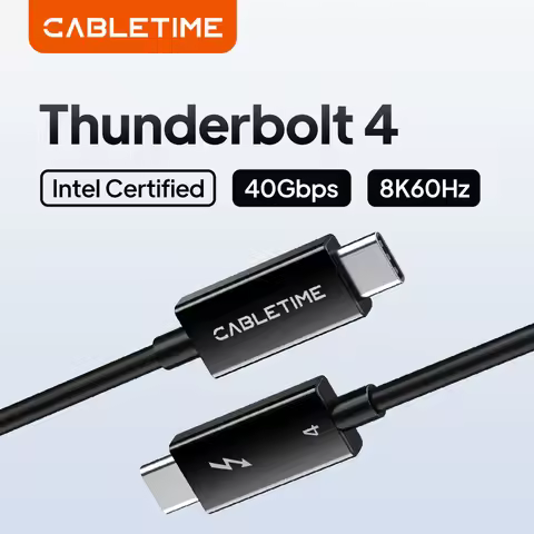 CABLETIME Thunderbolt 4 Cable USB C Cable 8K@60Hz PD100W 40Gbps Type C Cable USB4 for Macbook Dell L